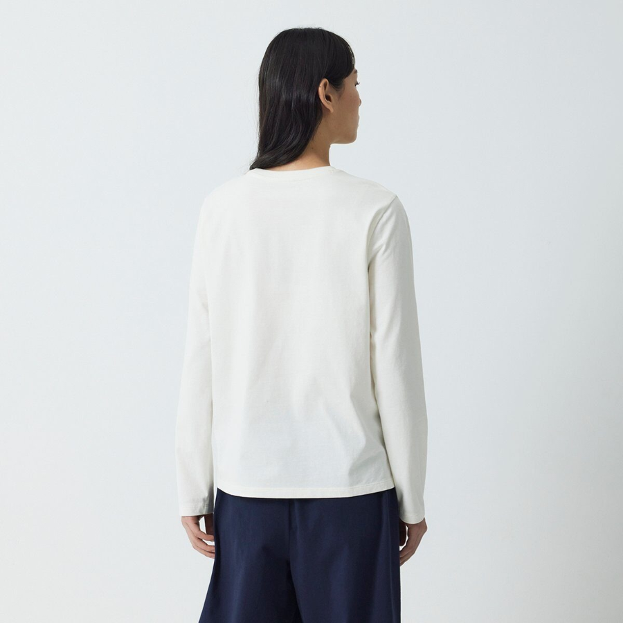 JAJU Smart Cotton Round Neck Long Sleeve Pajama T-Shirt (Ivory) — комфорт и мягкость на каждый день