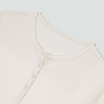 JAJU Soft Rib Henley Neck Lounge T-Shirt (Ivory) — уют и элегантность в домашнем образе