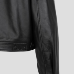 Maison Kitsuné Women Zipped Cropped Leather Jacket