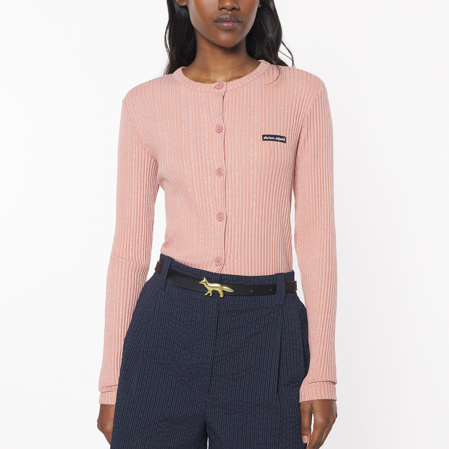 Maison Kitsuné Women Handwriting Label Ribbed Cardigan