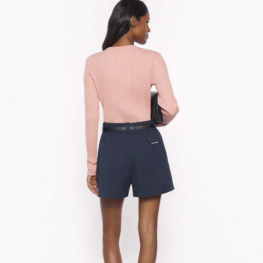 Maison Kitsuné Women Handwriting Label Ribbed Cardigan