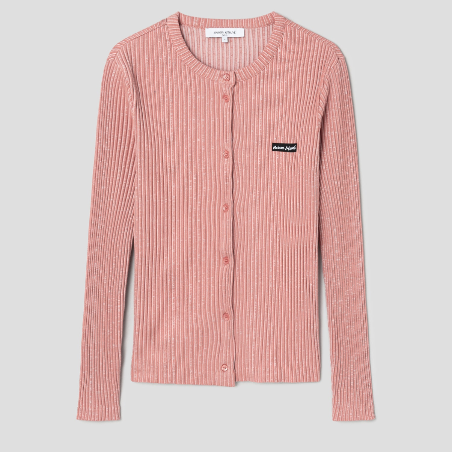 Maison Kitsuné Women Handwriting Label Ribbed Cardigan