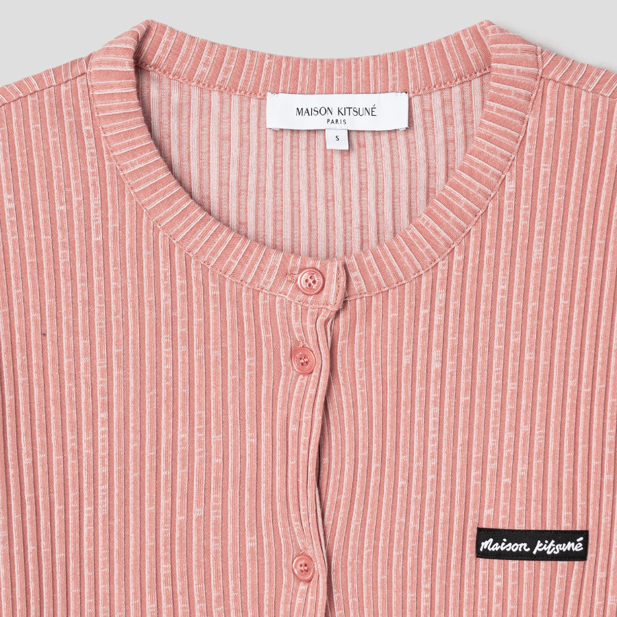 Maison Kitsuné Women Handwriting Label Ribbed Cardigan