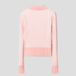 Maison Kitsuné Women Baby Fox Patch Pleated Ribbed Cardigan