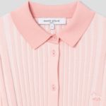 Maison Kitsuné Women Baby Fox Patch Pleated Ribbed Cardigan