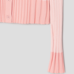 Maison Kitsuné Women Baby Fox Patch Pleated Ribbed Cardigan