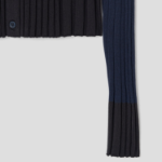 Maison Kitsuné Women Baby Fox Patch Pleated Ribbed Cardigan