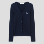 Maison Kitsuné Women Baby Fox Patch Fine Ribbed Cardigan