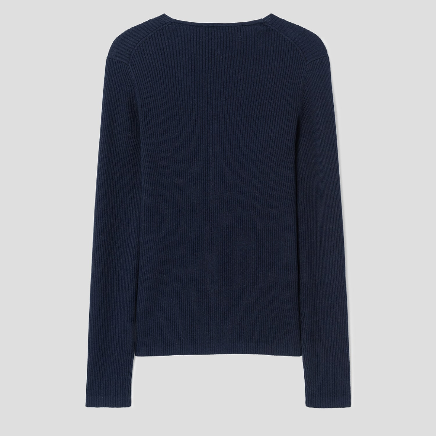 Maison Kitsuné Women Baby Fox Patch Fine Ribbed Cardigan