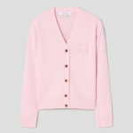 Maison Kitsune Women Bold Fox Head Embroidered Cropped Cardigan