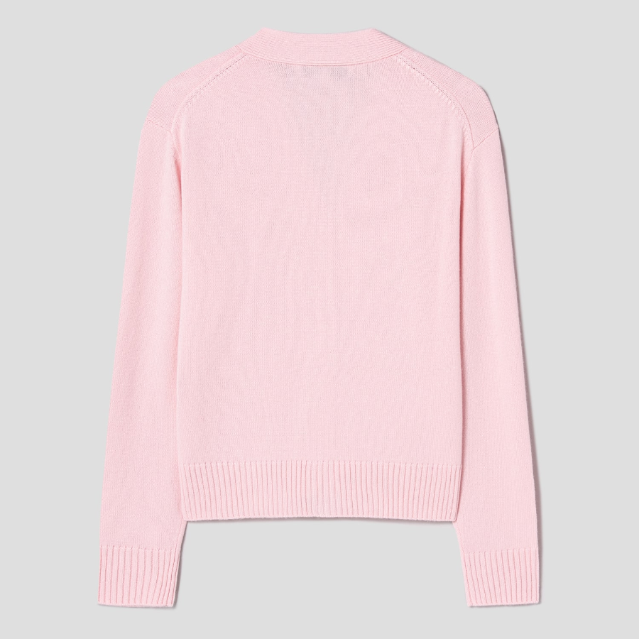 Maison Kitsune Women Bold Fox Head Embroidered Cropped Cardigan