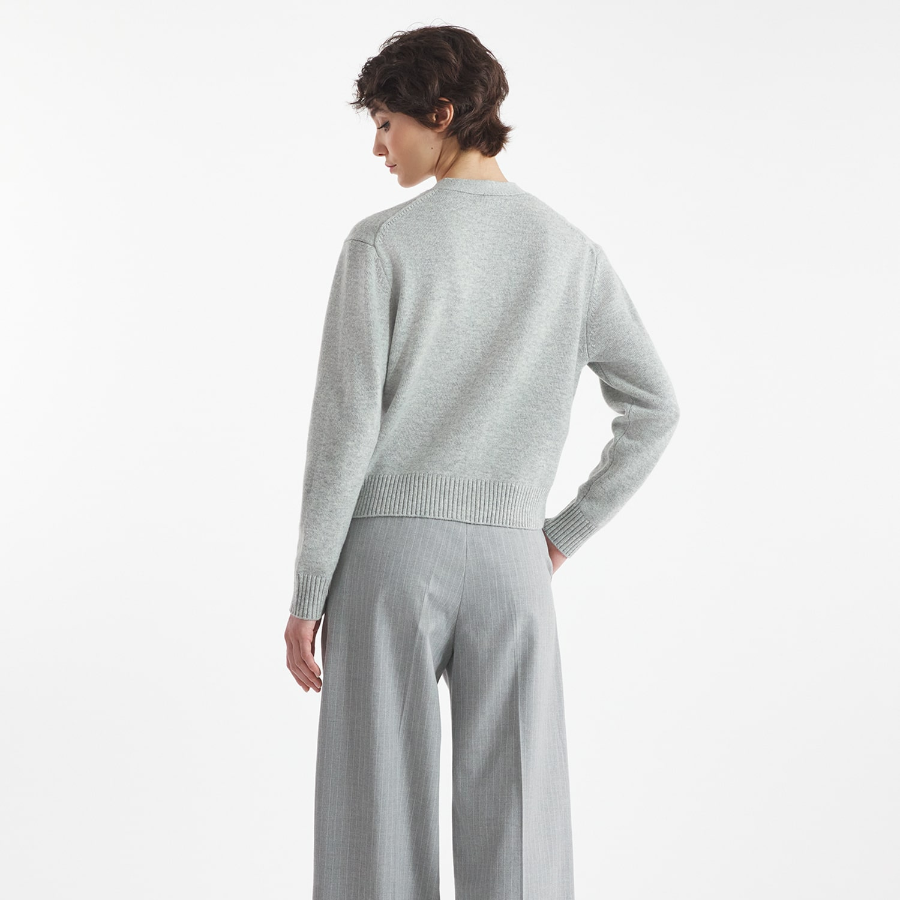 Maison Kitsune Women Bold Fox Head Embroidered Cropped Cardigan