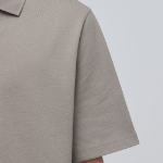 Slit Neck Piqué Polo Shirt [Dusty Beige]