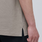 Slit Neck Piqué Polo Shirt [Dusty Beige]