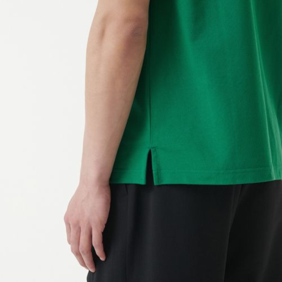 Slit Neck Piqué Polo Shirt [Irish Green]