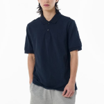 [Cooltandard] Relaxed Fit Piqué Polo Shirt [Navy]