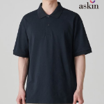[Cooltandard] Relaxed Fit Piqué Polo Shirt [Navy]