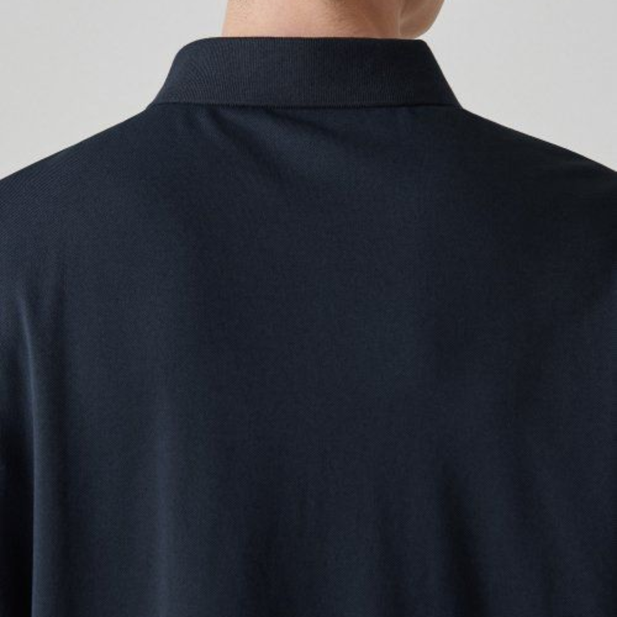 [Cooltandard] Relaxed Fit Piqué Polo Shirt [Navy]