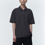[Cooltandard] Relaxed Fit Piqué Polo Shirt [Dark Gray]
