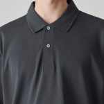[Cooltandard] Relaxed Fit Piqué Polo Shirt [Dark Gray]