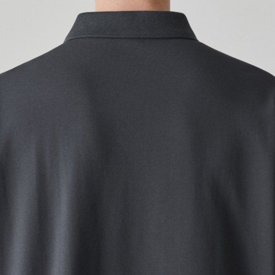 [Cooltandard] Relaxed Fit Piqué Polo Shirt [Dark Gray]