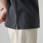 [Cooltandard] Relaxed Fit Piqué Polo Shirt [Dark Gray]