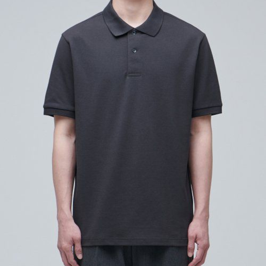 [Cooltandard] Piqué Polo Shirt [Dark Gray]