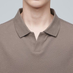 Slit Neck Piqué Polo Shirt [Mocha]