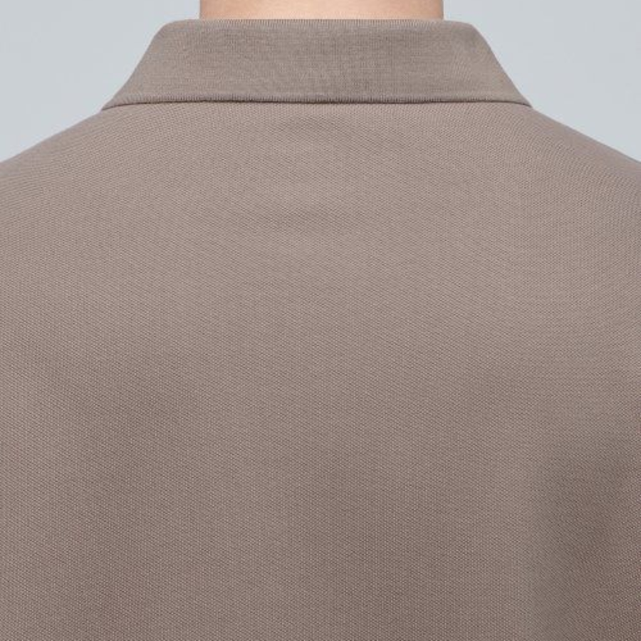 Slit Neck Piqué Polo Shirt [Mocha]