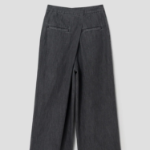 KUHO Wrap-Type Wide-Fit Denim Pants - Ash