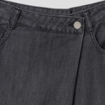 KUHO Wrap-Type Wide-Fit Denim Pants - Ash