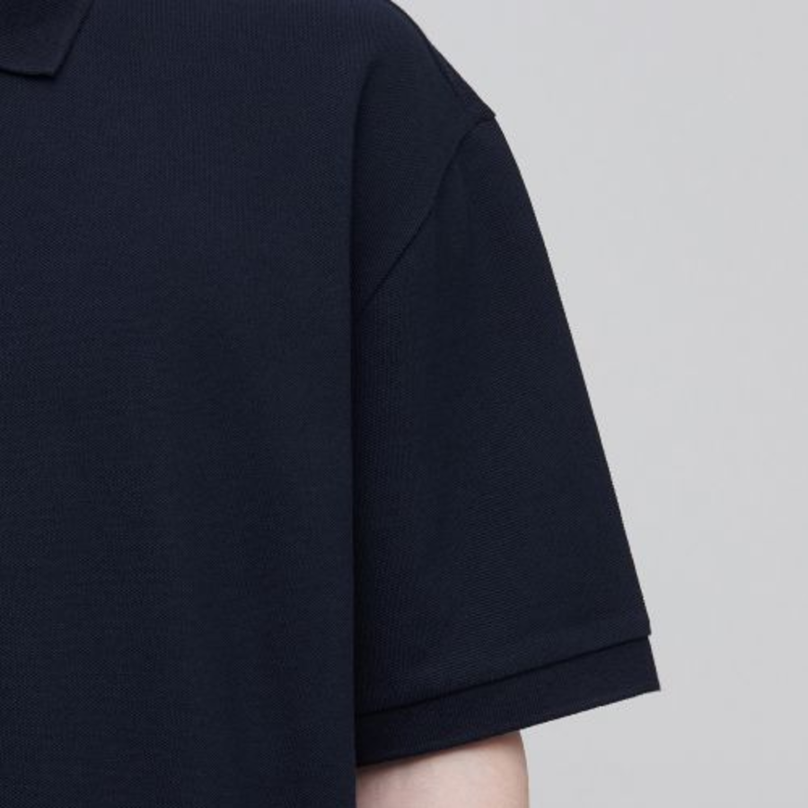 Relaxed Fit Piqué Polo Shirt [Navy]