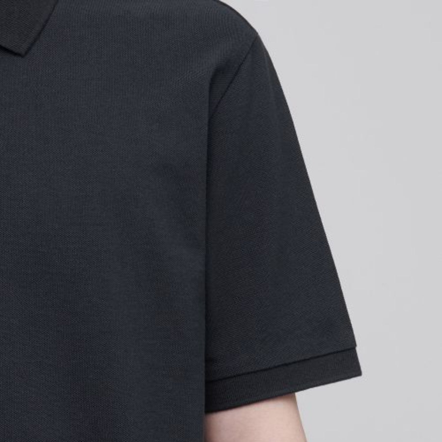 Basic Piqué Polo Shirt [Dark Grey]