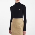 Maison Kitsune Women Baby Fox Patch Fine Ribbed Turtleneck