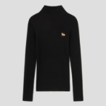 Maison Kitsune Women Baby Fox Patch Fine Ribbed Turtleneck