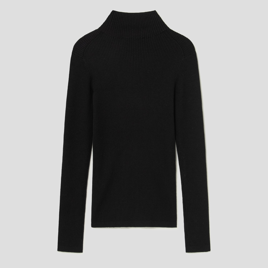 Maison Kitsune Women Baby Fox Patch Fine Ribbed Turtleneck