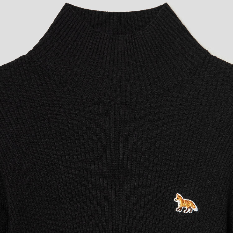 Maison Kitsune Women Baby Fox Patch Fine Ribbed Turtleneck