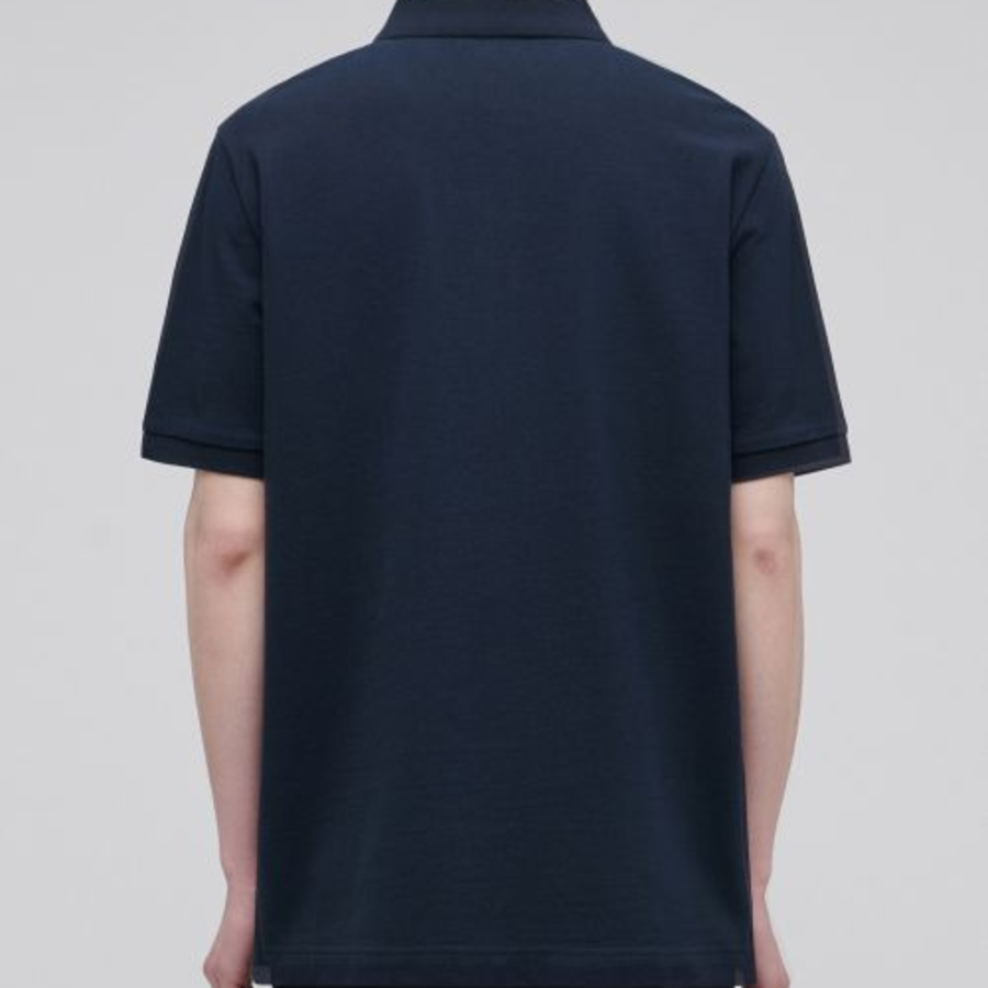 Basic Piqué Polo Shirt [Navy]