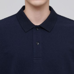 Basic Piqué Polo Shirt [Navy]