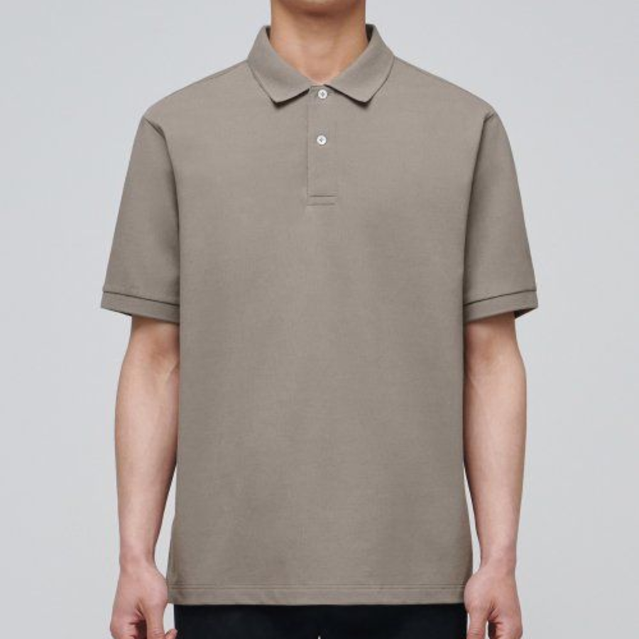 [Cooltandard] Piqué Polo Shirt [Dusty Beige]