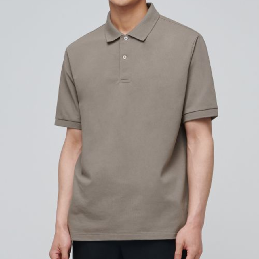 [Cooltandard] Piqué Polo Shirt [Dusty Beige]