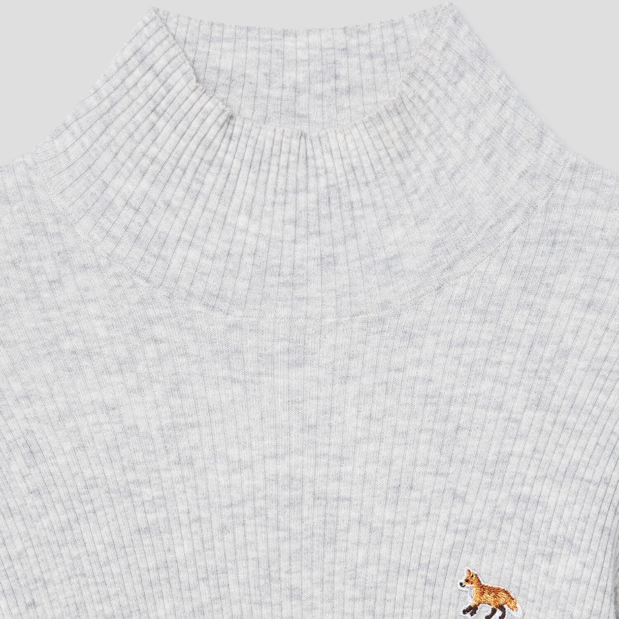 Maison Kitsune Women Baby Fox Patch Fine Ribbed Turtleneck