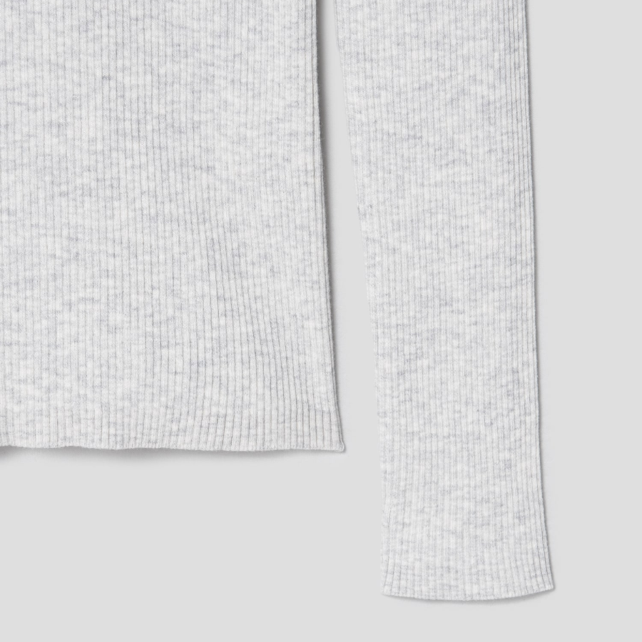 Maison Kitsune Women Baby Fox Patch Fine Ribbed Turtleneck