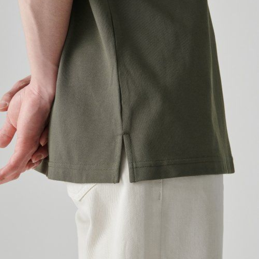 [Cooltandard] Relaxed Fit Piqué Polo Shirt [Khaki Grey]