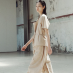 KUHO Cotton-Blended Tapered Fit Pants – Beige