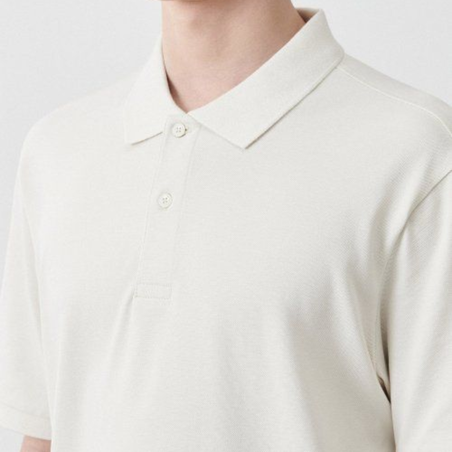 [Cooltandard] Piqué Polo Shirt [Cream]