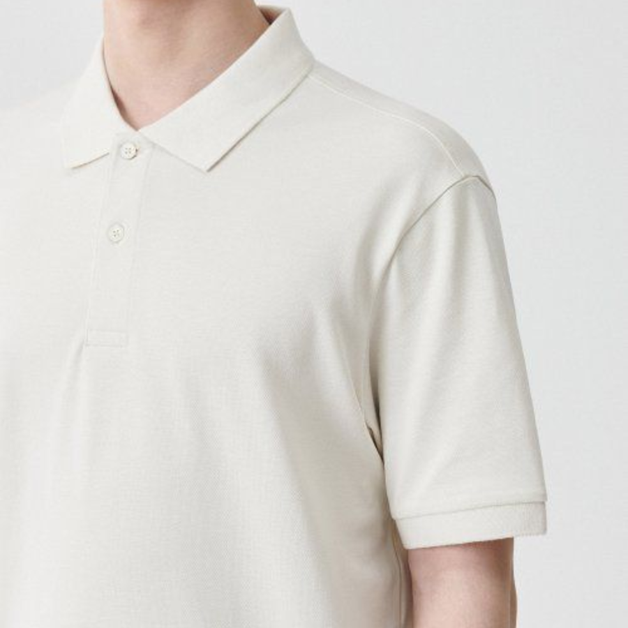[Cooltandard] Piqué Polo Shirt [Cream]