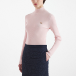 Maison Kitsune Women Baby Fox Patch Fine Ribbed Turtleneck