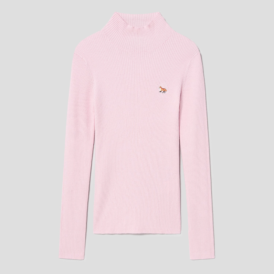 Maison Kitsune Women Baby Fox Patch Fine Ribbed Turtleneck