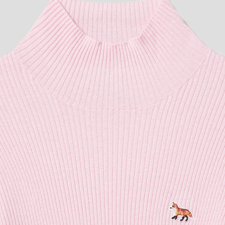 Maison Kitsune Women Baby Fox Patch Fine Ribbed Turtleneck
